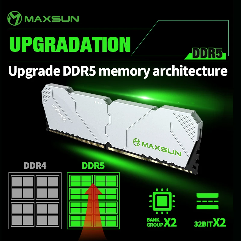 Ddr5 16Gb 6000Mhz - MAXSUN dissipateur thermique mémoire RAM DDR5