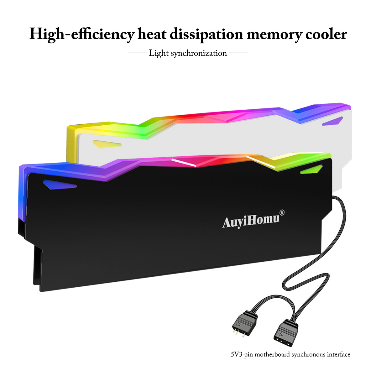 Ddr5 Ram - Dissipateur thermique RGB AuyiHomu, refroidisseur de
