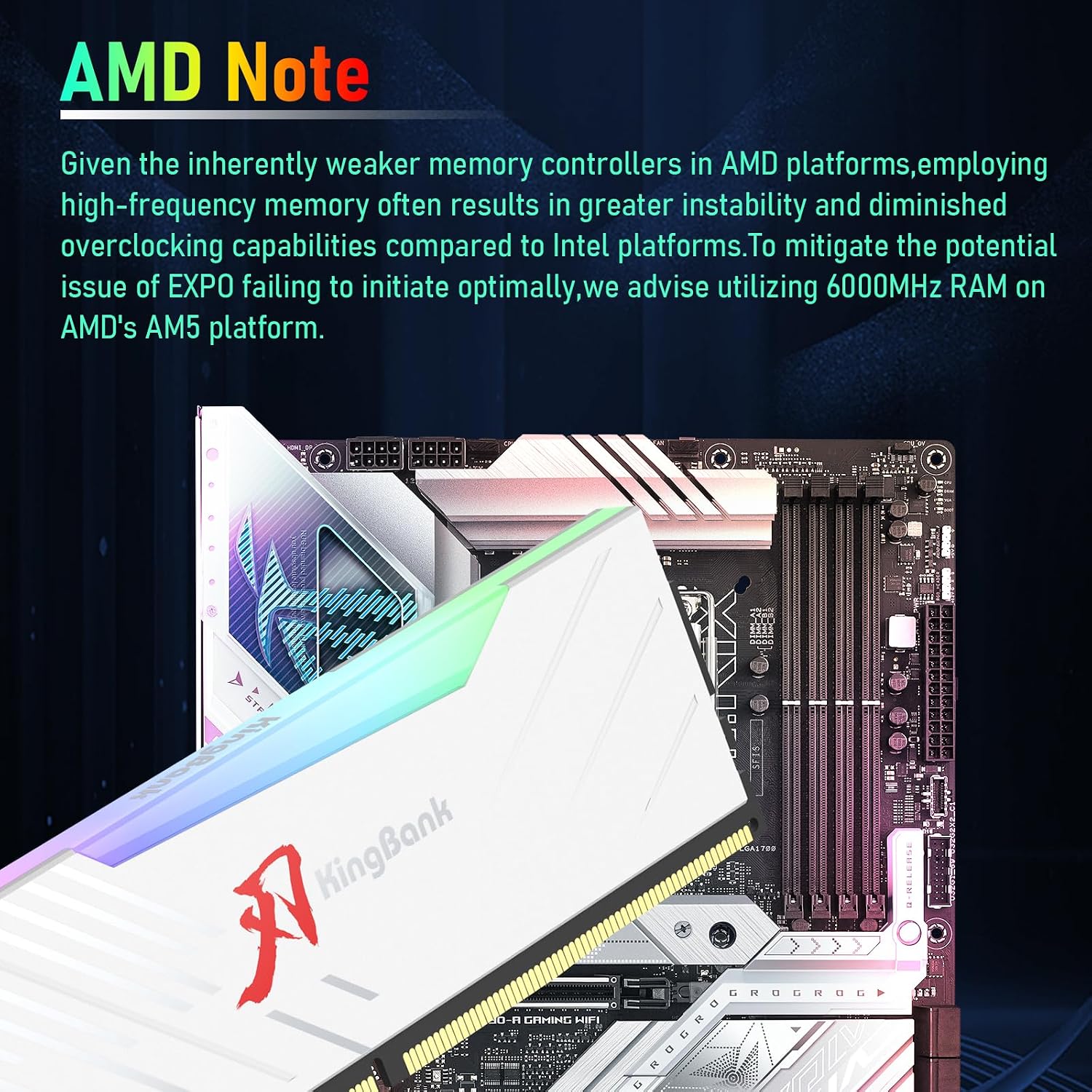 Mémoire RAM DDR5 RGB KINGBANK  - Ddr5 16Gb 6000Mhz avis et prix