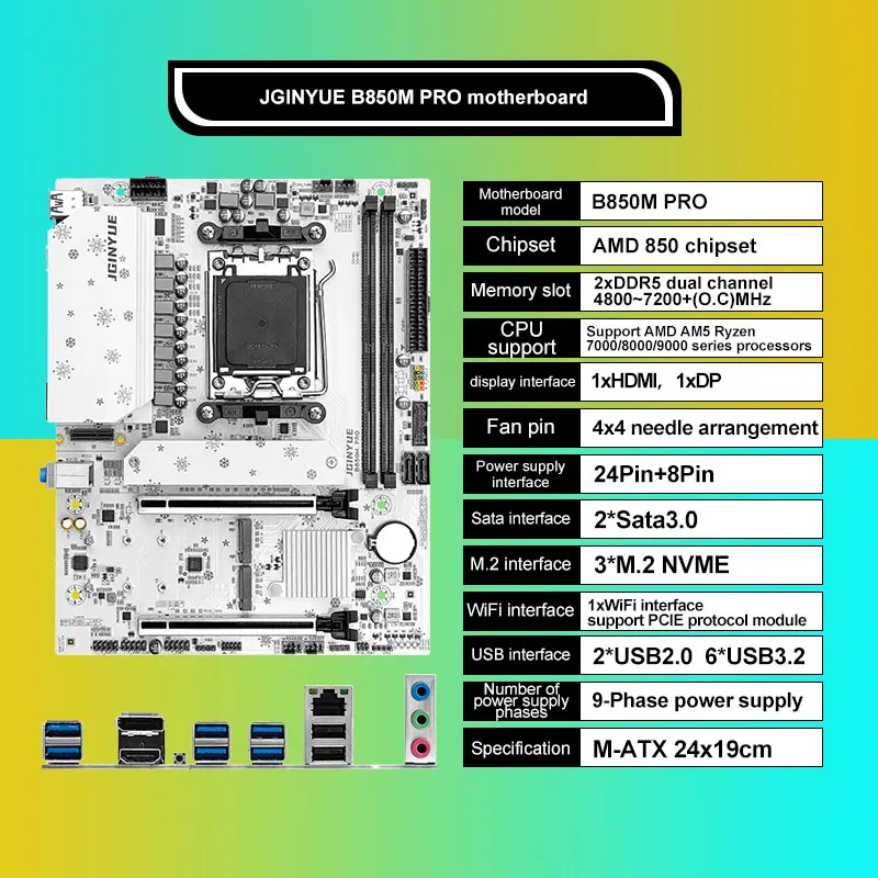 JGINYUE B850M Pro – Kit carte  - Ddr5 16Gb 6000Mhz avis et prix